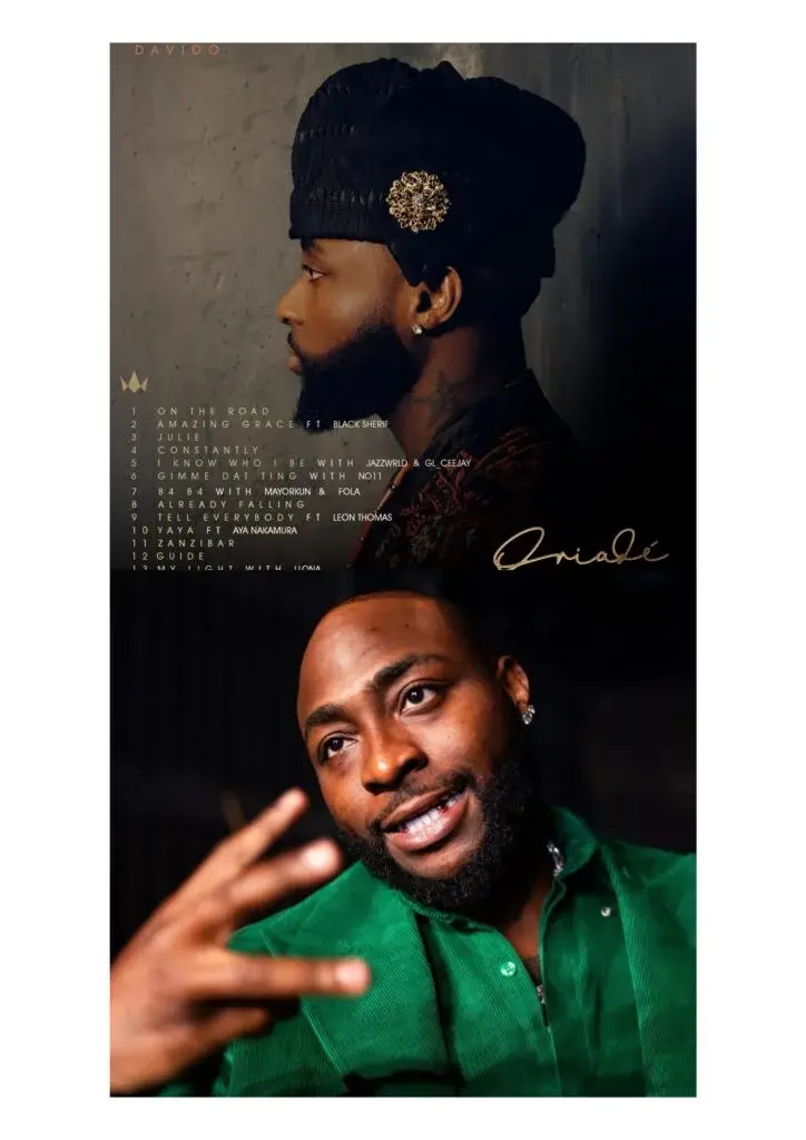 Davido unveils ORIADÉ tracklist ahead of release date