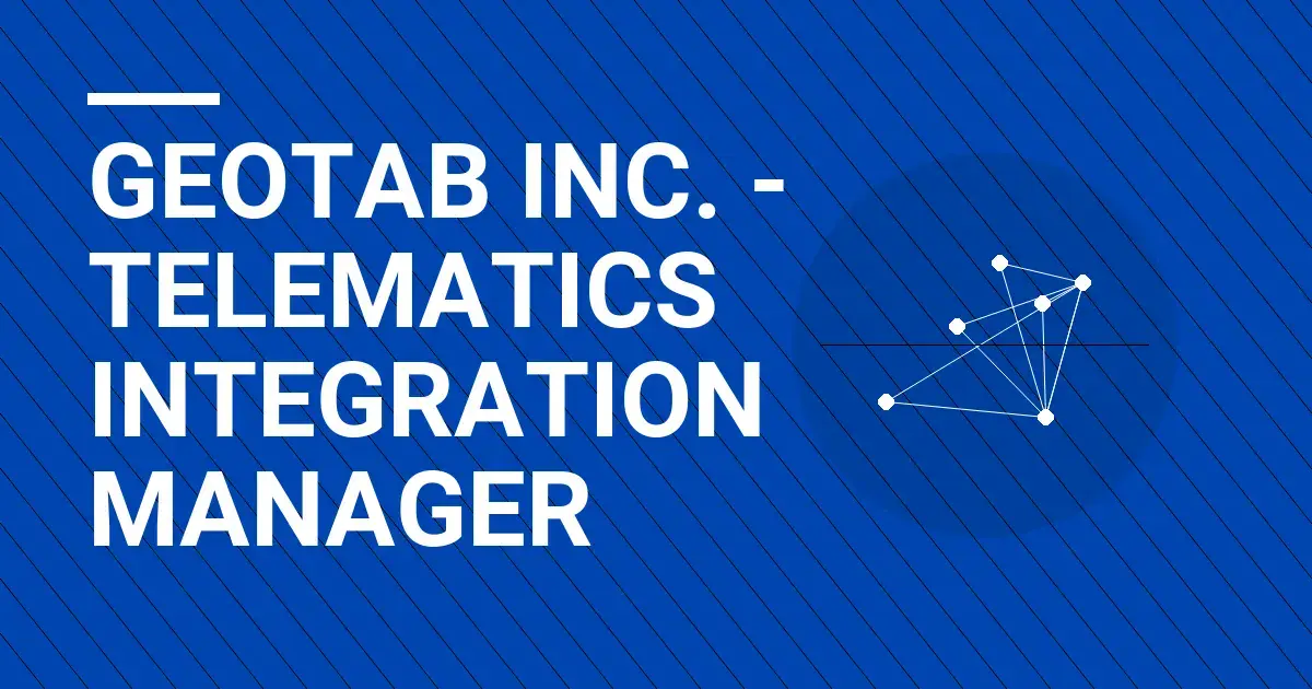 Geotab Inc. - Telematics Integration Manager
